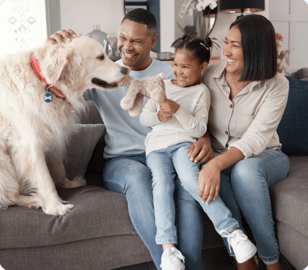 Family with their dog